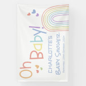 Oh Baby! Schattige kleurrijk regenboog Baby shower Spandoek (Verticaal)