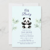 Oh Baby Schattige Little Panda Baby shower Kaart (Voorkant)