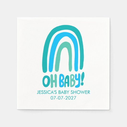 Oh Baby! Schattige Rainbow CUSTOM Baby shower Servet (Voorkant)
