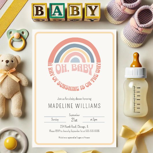 Oh Baby! Schattige Rainbow Gender Neutraal Baby sh Kaart