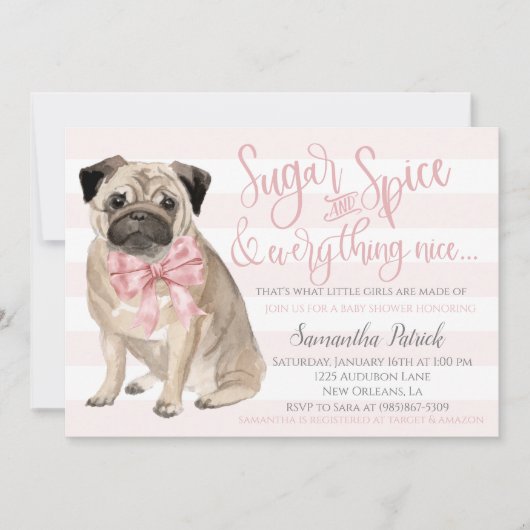 Oh Baby! Schattigee Dog Pink Puppy Hondendouche Kaart (Voorkant)