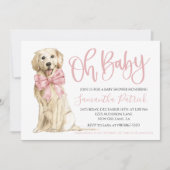 Oh Baby! Schattigee Dog Pink Puppy Hondendouche Kaart (Voorkant)