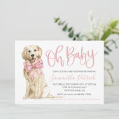 Oh Baby! Schattigee Dog Pink Puppy Hondendouche Kaart (Staand voorkant)