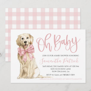 Oh Baby! Schattigee Dog Pink Puppy Hondendouche Kaart