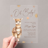 Oh Baby Schattigee Llama Boho Baby shower Uitnodig Acryl Uitnodigingen (Insitu (Draagbaar))