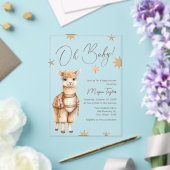 Oh Baby Schattigee Llama Boho Baby shower Uitnodig Acryl Uitnodigingen (Insitu (Huwelijk))
