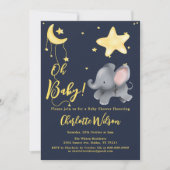Oh Baby! Schattigee olifant en ballon Baby shower Kaart (Voorkant)