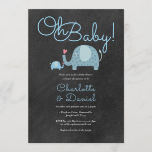 Oh Baby Schattigee olifanten koppels Baby shower Kaart