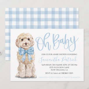 Oh Baby! Schattigee Puppy Dog Boy Baby shower Uitn Kaart