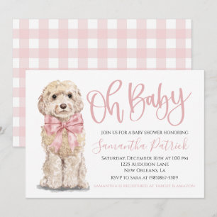 Oh Baby! Schattigee Puppy Dog Pink Gingham Hondend Kaart