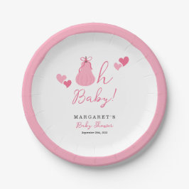 Oh Baby Schattigee Roze Pompoen Bow Girl Baby show Papieren Bordje