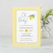 Oh Baby Schattigee waterverf Lemon Baby shower Kaart (Staand voorkant)