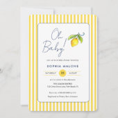 Oh Baby Schattigee waterverf Lemon Baby shower Kaart (Voorkant)