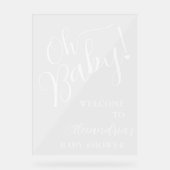 Oh Baby! Script Baby shower welkom Acryl Bord (Voorkant)