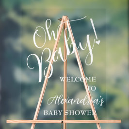 Oh Baby! Script Baby shower welkom Acryl Bord