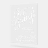 Oh Baby! Script Baby shower welkom Acryl Bord (Hoek)