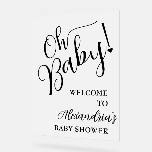 Oh Baby! Script Baby shower welkom Acryl Bord (Hoek)