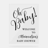 Oh Baby! Script Baby shower welkom Acryl Bord (Voorkant)