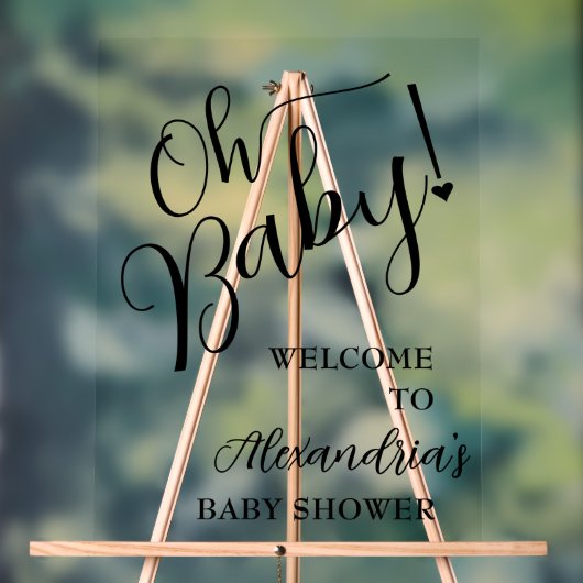 Oh Baby! Script Baby shower welkom Acryl Bord (Neutraal)