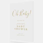 Oh Baby! Script Baby shower Welkom Goud Acryl Bord (Hoek)