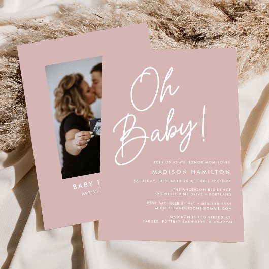 Oh Baby Script Dusty Roos Foto Baby shower Kaart