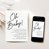 Oh Baby Script minimalistisch Baby shower Kaart