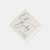 Oh Baby Script Modern Genderneutraal Baby shower Servet (Hoek)