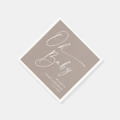 Oh Baby Script Modern Neutraal Baby shower Servet (Hoek)