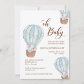 Oh Baby Script Olifant in Heet Luchtballon Douche Kaart (Voorkant)