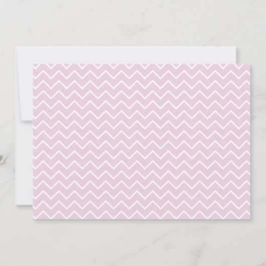 Oh Baby Script Roze Baby shower Foto Chevron Kaart (Achterkant)