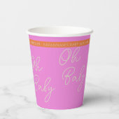 Oh Baby Script Roze en Sinaasappel Gepersonaliseer Papieren Bekers (Achterkant)