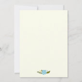 Oh Baby shower aqua en gele florale grens Kaart (Achterkant)