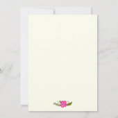 Oh Baby shower aqua, roze moderne florale grens Kaart (Achterkant)