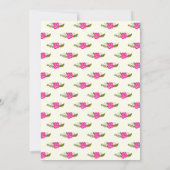 Oh Baby shower aqua, roze moderne florale grens Kaart (Achterkant)