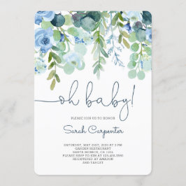 Oh baby shower baby jongen uitnodiging