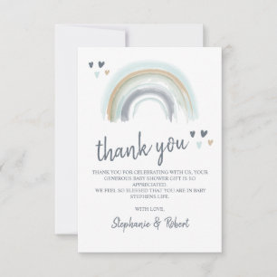 Oh Baby Shower Blauwe Boho Regenboog Bedankt