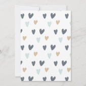 Oh Baby shower Blue Boho regenbooguitnodiging Kaart (Achterkant)