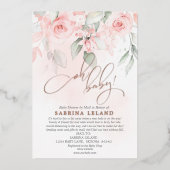 Oh Baby! Shower by Mail  Blush Pink Roses Folie Uitnodiging (Voorkant)