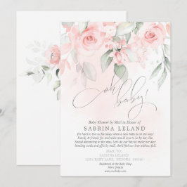 Oh Baby! Shower by Mail  Blush Pink Roses Kaart