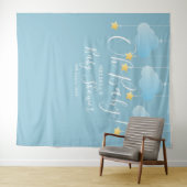 Oh Baby Shower Cute Blauwe Fotohokje Achtergrond Wandkleed (In Situ (horizontaal))