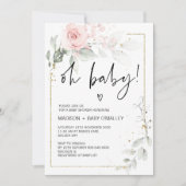 Oh Baby shower Gender Neutral Baby Bash Florals Kaart (Voorkant)