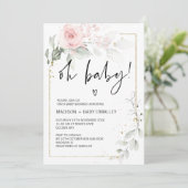 Oh Baby shower Gender Neutral Baby Bash Florals Kaart (Staand voorkant)