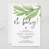 Oh Baby shower Genderneutraal Jongen Meisje Douche Kaart (Voorkant)