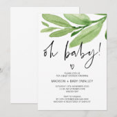 Oh Baby shower Genderneutraal Jongen Meisje Douche Kaart (Voorkant / Achterkant)