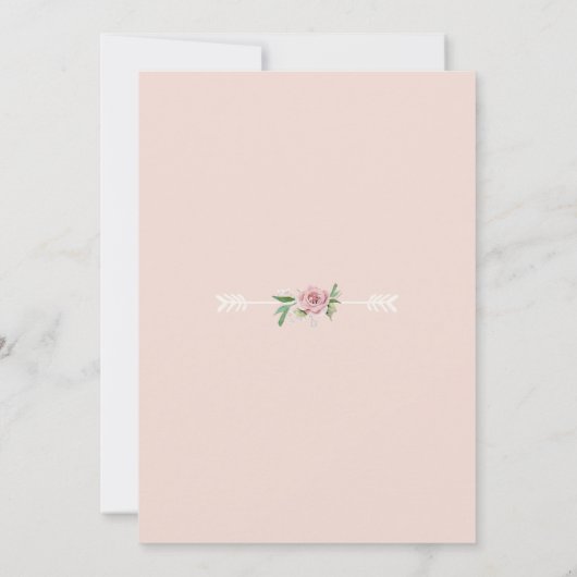 Oh Baby shower Girl BOHO Waterverf Flower Crown Kaart (Achterkant)