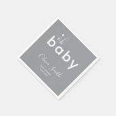 Oh Baby Shower Grijs Servet (Hoek)