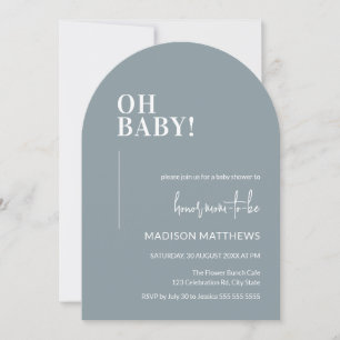 Oh Baby shower Invitation Arch Design Blauw Kaart