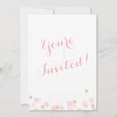 Oh Baby shower Invitation Pink Gold Glitter Kaart (Achterkant)