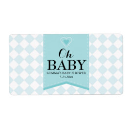 Oh Baby shower Mini Champagne Label Boy