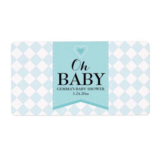 Oh Baby shower Mini Champagne Label Boy (Voorkant)